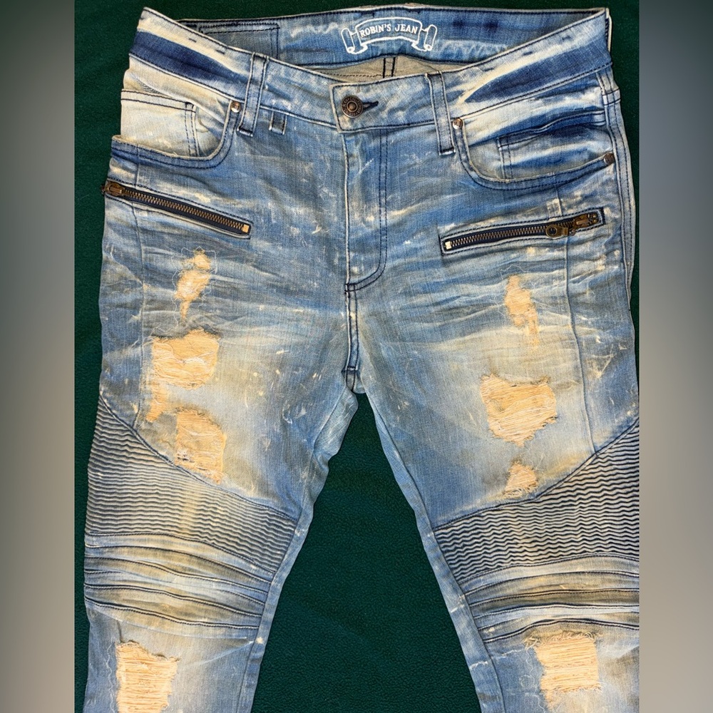 Robin's Jean Light Blue Distressed Skinny Jeans